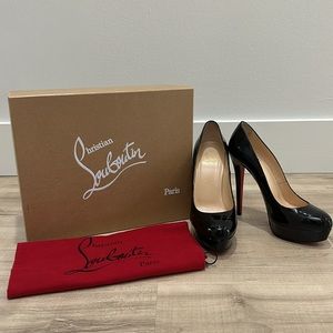 Christian Louboutin Bianca 120 Patent Calf in Black - Size 39